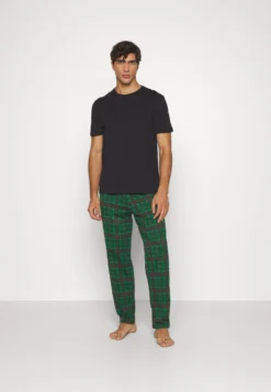 Pier One Single - Pigiama - Black/Green