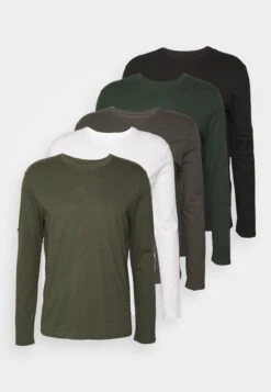 Pier One 5 PackMaglietta A Manica LungaWhite/Dark Green/Light Green/Black Uomo T-shirt E Polo PI922O0RB-A15 -Negozio online Pier One Italia 4c3811fac32e4b768fcbe2cc292dd8b9