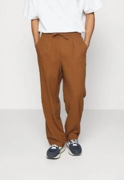 Pier One Drawcord Trousers Linen BlendPantaloniBrown Uomo Pantaloni PI922E05A-O11