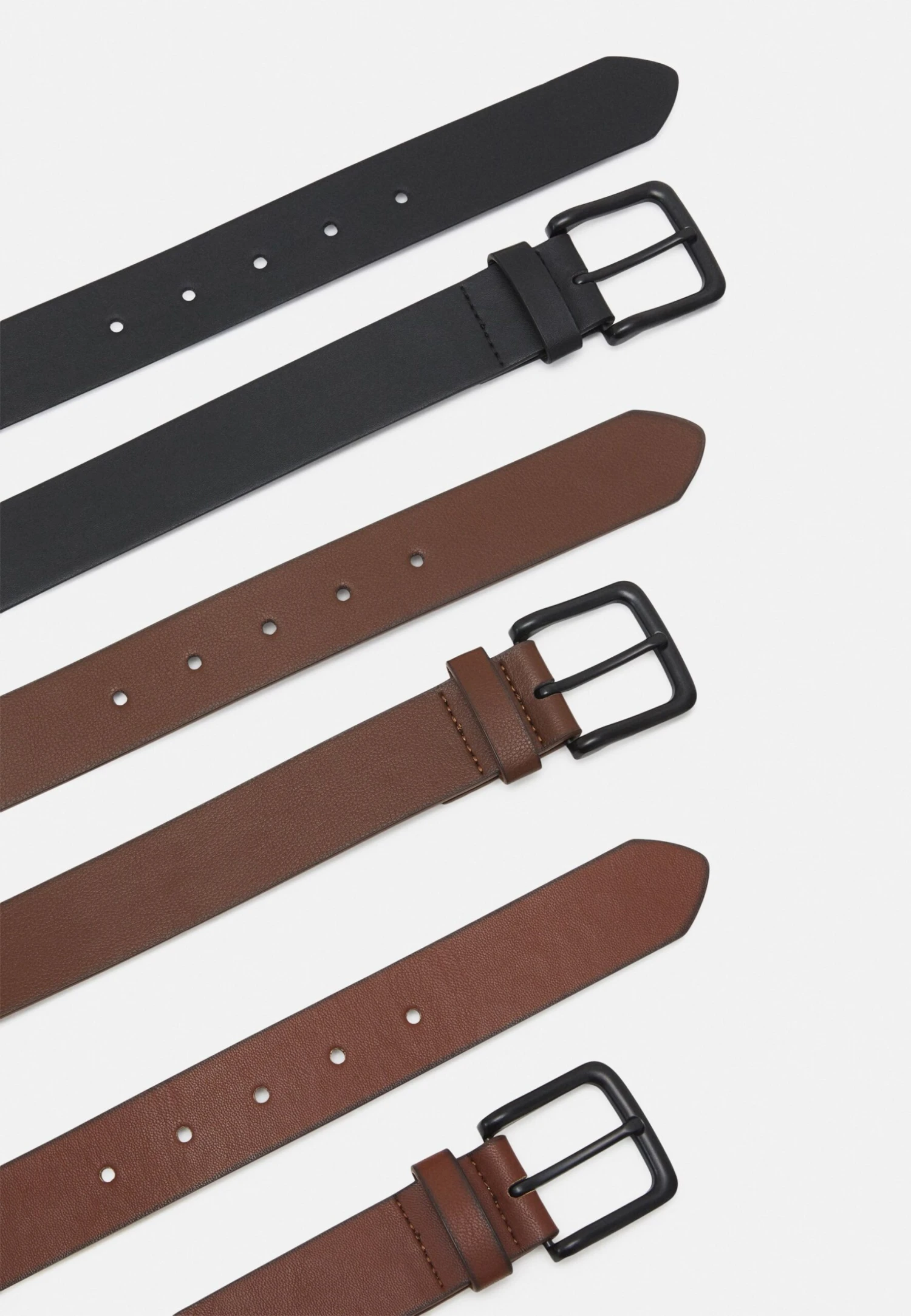 Pier One 3 Pack Unisex - Cintura - Black/Brown /Cognac 2 Pier One 3 Pack Unisex - Cintura - Black/Brown /Cognac - immagine 2