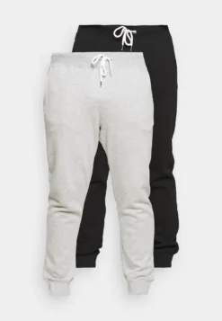 Pier One 2 PackPantaloni SportiviBlack/Mottled Light Grey Uomo Pantaloni Sportivi E Joggers PI922E03T-Q11