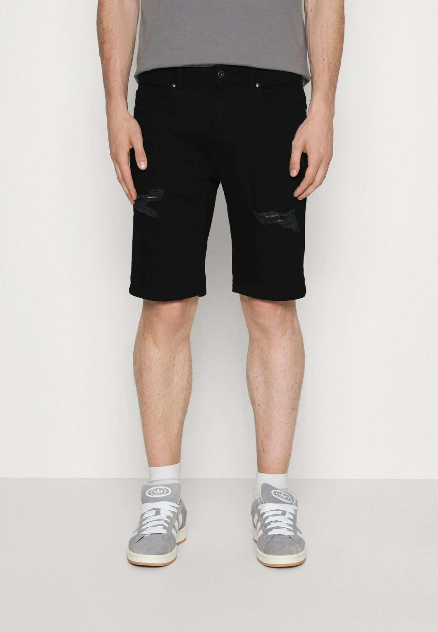 Pier One Unisex 2 Pack - Shorts Di Jeans - Blue/Black Denim 2 Pier One Unisex 2 Pack - Shorts Di Jeans - Blue/Black Denim - immagine 2