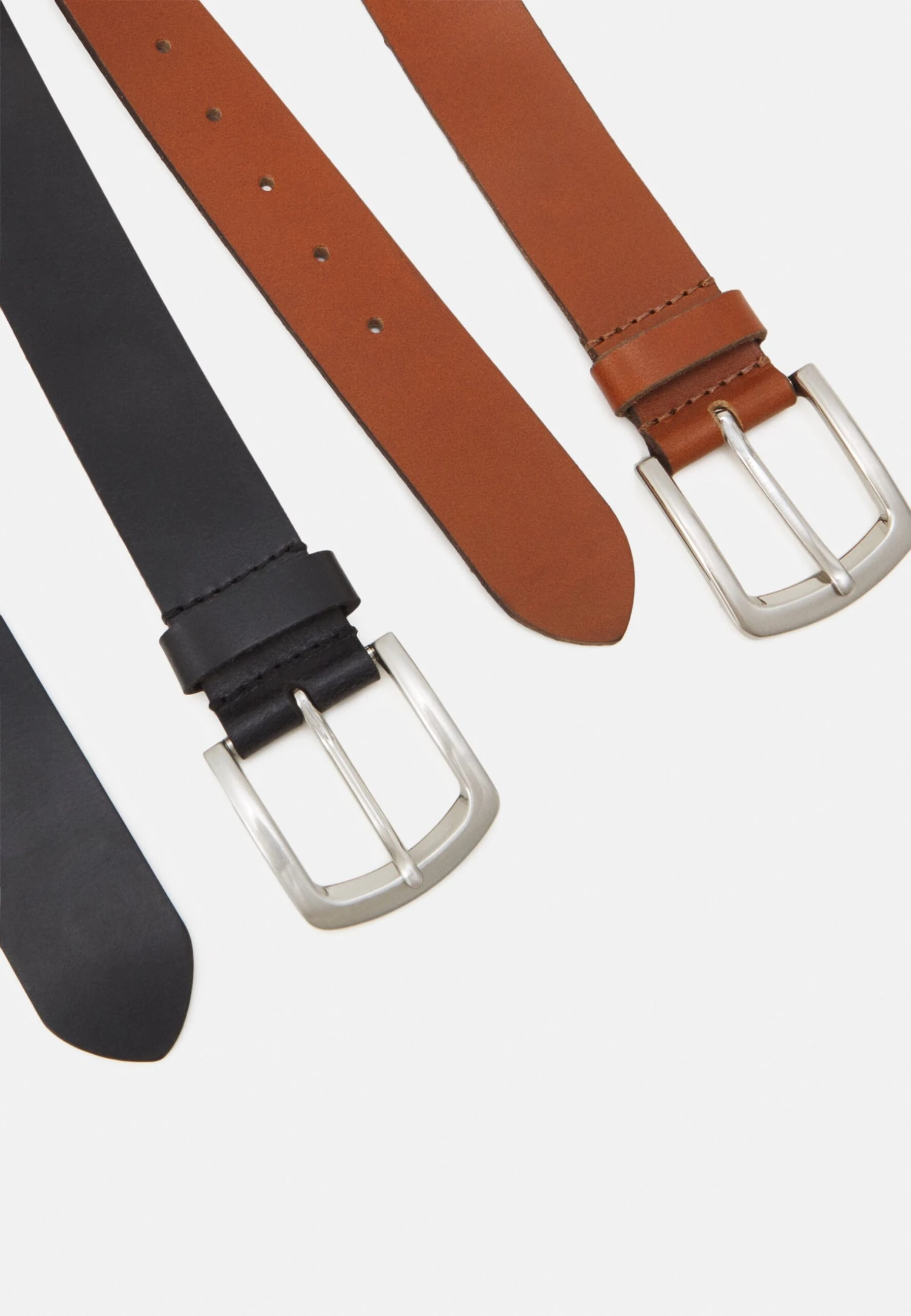 Pier One Leather 2 Pack - Cintura - Cognac/Black 2 Pier One Leather 2 Pack - Cintura - Cognac/Black - immagine 2