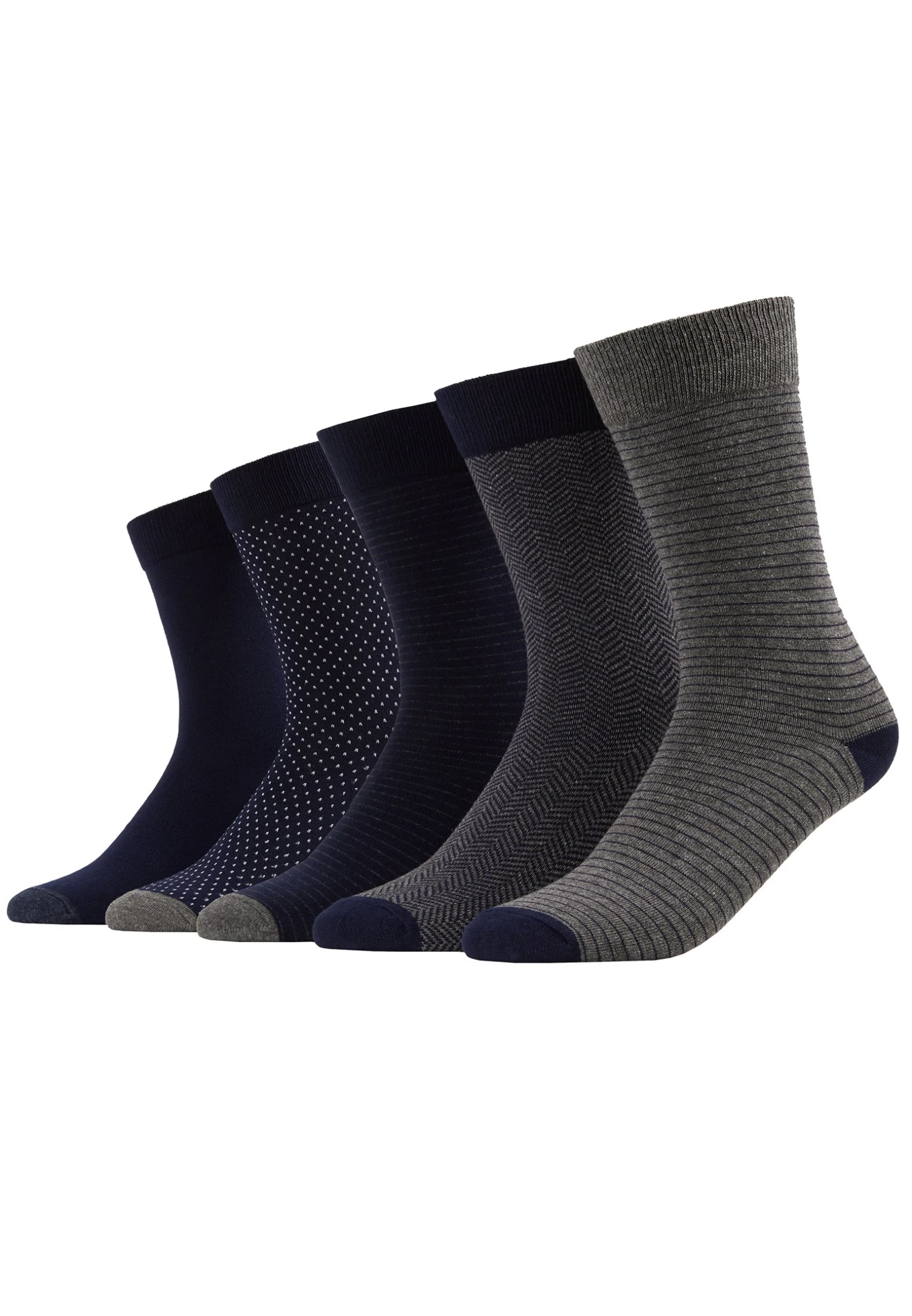 Pier One 5 Pack - Calze - Dark Blue/Mottled Grey 1 Pier One 5 Pack - Calze - Dark Blue/Mottled Grey