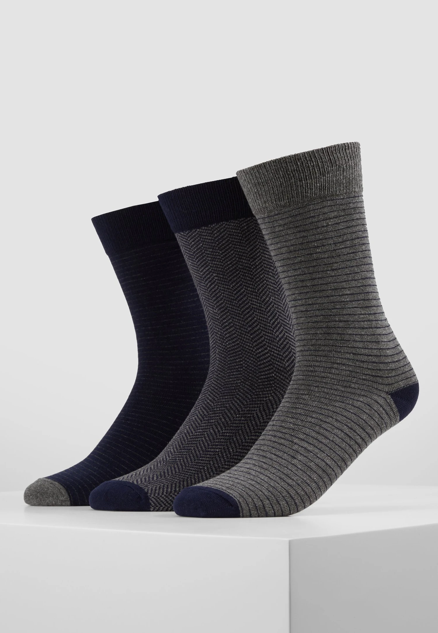 Pier One 5 Pack - Calze - Dark Blue/Mottled Grey 2 Pier One 5 Pack - Calze - Dark Blue/Mottled Grey - immagine 2