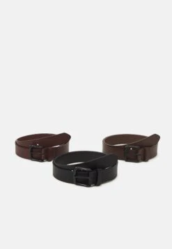 Pier One 3 Pack Unisex - Cintura - Black/Brown/Dark Brown