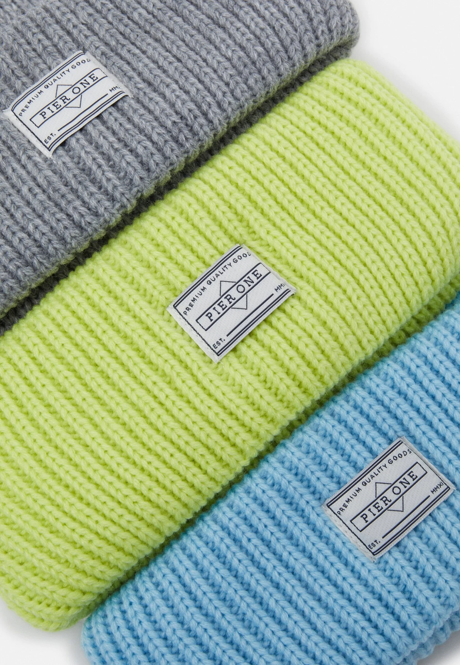 Pier One Unisex 3 PackBerrettoGrey, Neon Green, Light Blue Uomo Cappellie Berretti PI954P009-C11 3 Pier One Unisex 3 PackBerrettoGrey, Neon Green, Light Blue Uomo Cappellie Berretti PI954P009-C11 - immagine 3