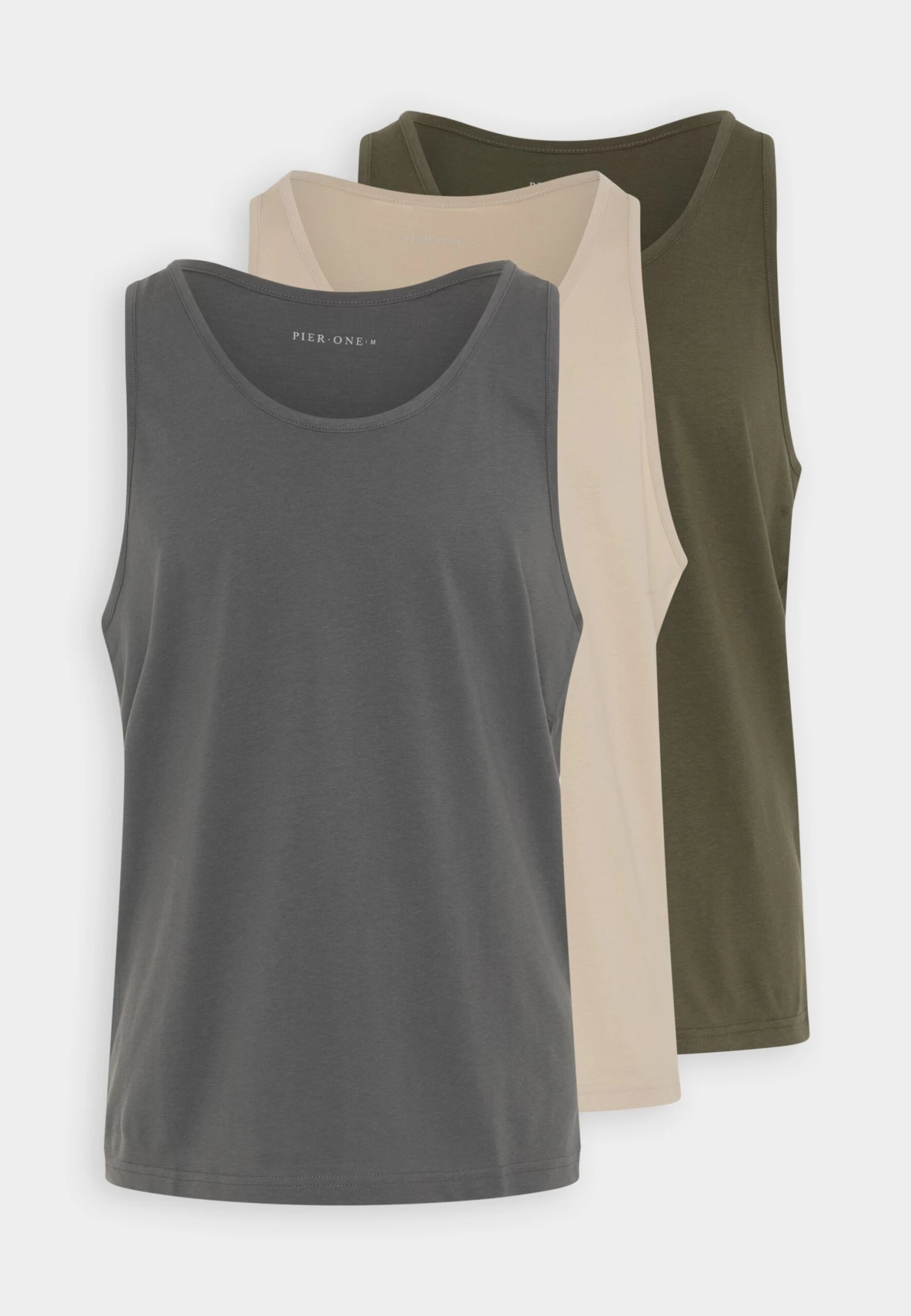 Pier One 3 Pack - Top - Olive/Off-White/Stone 6 Pier One 3 Pack - Top - Olive/Off-White/Stone - immagine 6