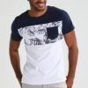 Pier One T-Shirt Con StampaNavy/White Uomo T-shirt E Polo PI922OA3B-K11