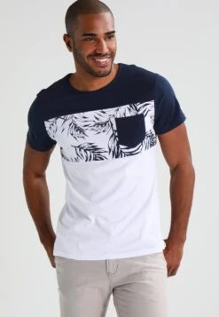 Negozio online Pier One Italia 14 Pier One T-Shirt Con StampaNavy/White Uomo T-shirt E Polo PI922OA3B-K11