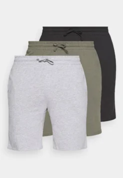 Pier One 3 PackPantaloni Del PigiamaBlack/Mottled Grey/Khaki Uomo Per La Notte PI982L00N-Q11