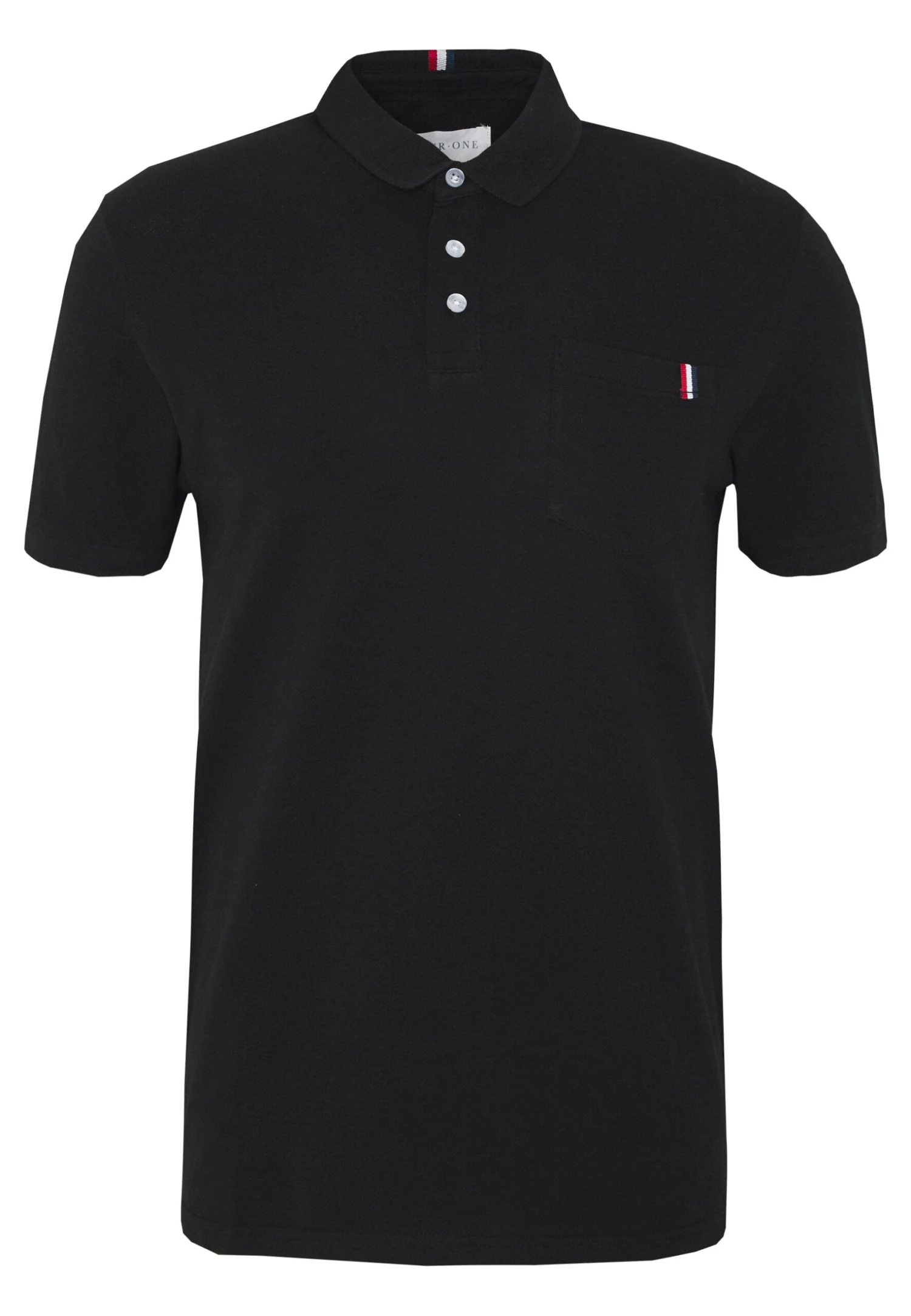 Pier One Tricolore Trim- Polo - Black 1 Pier One Tricolore Trim- Polo - Black