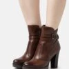 Pier One Leather Stivaletti Con PlateauBrown Donna Stivali PI911N09P-O11